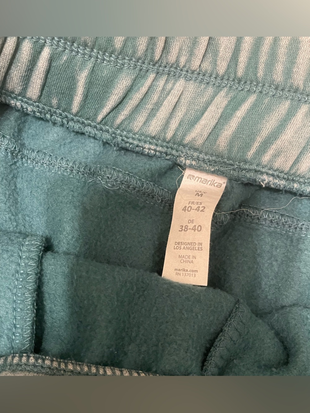 Marika Teal Fleece-Lined Active Shorts - Picture 3 of 4